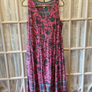J. Jill Floral V Neck Tank Dress with Pockets